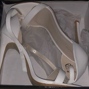White strappy heels.